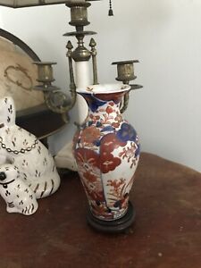 Large Antique Japanese Imari Porcelain Vase Pattern Base Unusual