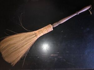 Antique Hearth Broom With Turned Wooden Handle