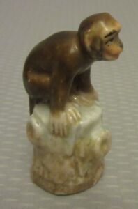 19c Antique French Miniature Monkey Figurine Ihandpainted Porcelain 2 5 