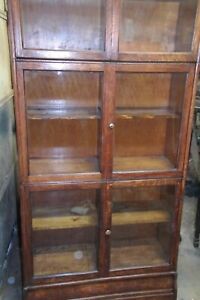 Early Scarce 1900s Antique Stacking Bookcase Quartered Oak With Figure 