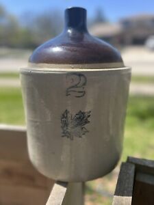 Vintage Western Stoneware Whiskey Shoulder Jug 2 Gallon Crock Monmouth Illinois