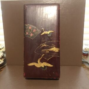 Vintage Hand Pained Enamel Japanese Lock Box