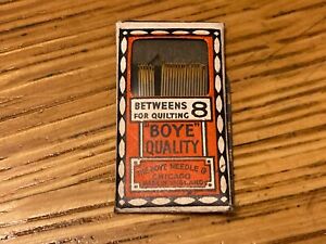 Vtg Antique Package Boye Betweens For Quilting Gold Eye Sewing Needles 8