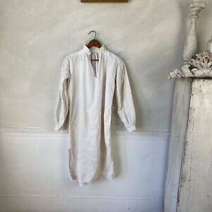 Vintage French Chemise Night Shirt Tunic French Linen Work Wear Chore Wear