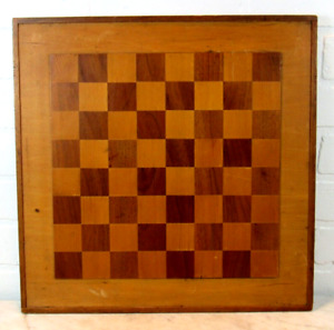 Antique Vintage Checkers Chess Game Board In Solid Wood 15 7 8 Square