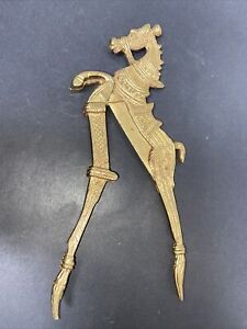 Antique Old Brass Horse Figurine Betel Nut Cutter Sarota