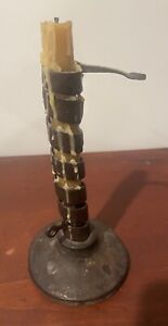 Antique Hand Wrought Iron Courting Candlestick