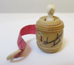 Antique Tape Measure Pierced Tagua Nut Rare Stanhope Dunkerque Dunkirk