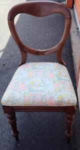 Antique Victorian Balloon Back Side Chair Vgc Lovely Upholstery 19th C 
