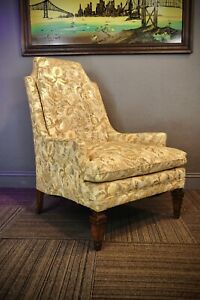 Mid Century Italian Provincial Pearsall Style Yellow Lounge Arm Chair