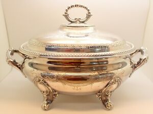 Vintage Antique Silver Plated Soup Tureen