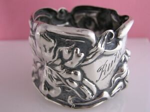 Sterling Frank Whiting Napkin Ring Art Nouveau Floral Florence Ruth