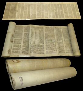 Large Rare Ancient Torah Bible Scroll Manuscript 150 200 Years Old From Romania