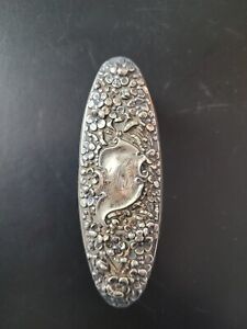 Vintage Sterling Silver Vanity Brush Floral Scroll Design
