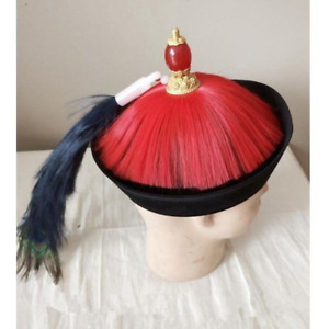 17 6 Chinese Qing Dynasty Silk Gem Royal Officer Hat Cap Headgear Headdress Hat