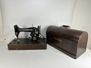Antique 1927 Singer 99 Sewing Machine Bentwood Case Power On As Is