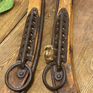 Antique Horse Harness Hames Hardware Wood Handmade Metal Rustic Barn Decor Folk