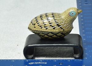 Cloisonn Quail Box Chinese Early 20th Century Turquoise Enamel W Stand