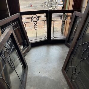 Sg 3966 5 Available Price Each Antique Leaded Glass Window 22 25 X 24 5
