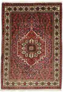 Scarlet Red Floral Design Handmade 3x5 Bidjar Oriental Rug Small Kitchen Carpet