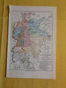 1925 Germany And Regions Original Vintage Geography Map C10 3