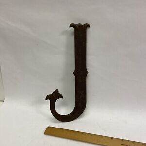 Beautiful Vintage Or Antique Letter J Building Salvage Marquee Sign Cast Bronze