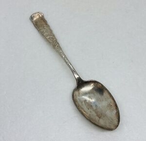 Antique Frank Smith Silverplated Serving Spoon 8 5 Ornate Handle Art Decor C3
