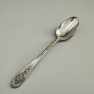 Vintage Silver Plate William Rogers Table Soup Spoon Floral Pattern 7 25 Inches