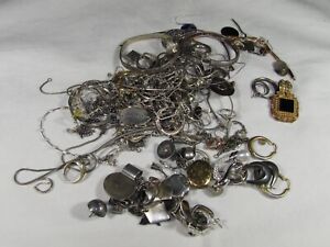 Sterling Silver Scrap Lot With Some Wearable Jewelry 425 Grams