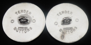 Pair Sterling Silver Tender Buttons Diana Epstein 1964 1998