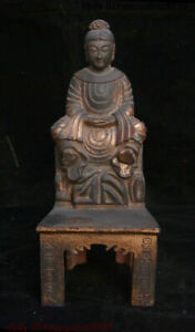 Old Chinese Bronze Kuan Yin Guan Yin Avalokitesvara Goddess Boddhisattva Statue