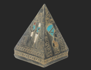 Rare Ancient Egyptian Antique Nefertiti And Tut And Nefertari Pyramid Statue
