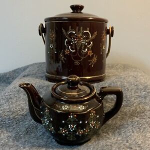 Rare Collectible Japanese Early 1900 S Moriage Porcelain Teapot Tea Container