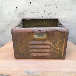 Rusty Vintage 1950 Worley Co Industrial Drawer Locker Basket 313