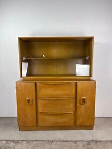 Mid Century Modern Two Piece China Cabinet By Heywood Wakefield