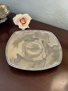 Silverplate Art Deco Cake Tray With Monogram English Silver