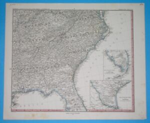 1873 Original Map United States Georgia Florida Alabama Virginia Carolina Texas