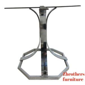 Vintage Mid Century Chrome Dining Room Center Table Base Octagon