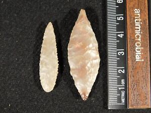 Two Ancient Lanceolate Form Arrowheads Or Flint Artifacts Niger 7 88