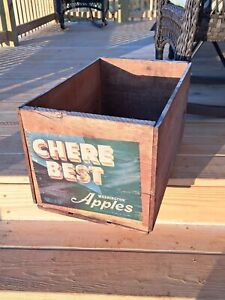 Old Vintage Rustic Wooden Box Crate Advertising Washington Apples 19x12x10