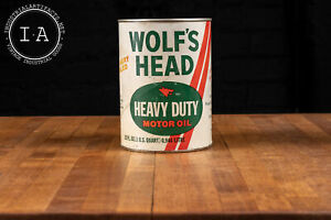 Vintage Wolf S Head Motor Oil Can