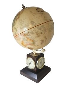 Replogle 9 Globe Weather Watch World Classic Series Barometer Thermometer Wood