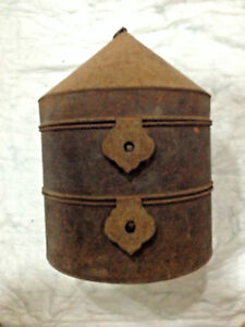  19th Century China Chinese Qing Mandarin Official Hat Metal Box For 2 Hats