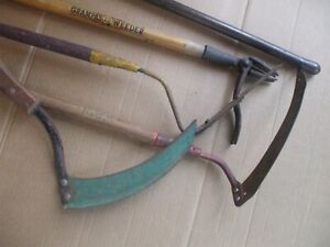 Vintage Antique Primitives Farm Garden Wood Handle Tools Gardex Worth Other