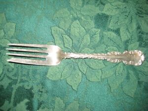 Daniel Low Co Ornate Antique Sterling Meat Fork With Mono