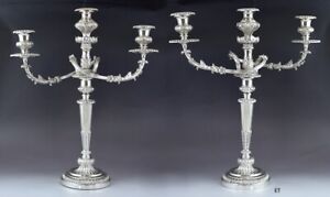 English 1786 Matthew Bolton Sterling Silver Convertible Candelabra Candlesticks