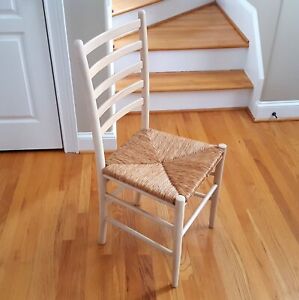 Vintage Gio Ponti Style Ladderback Chair Rush Seat Beech Wood Frame Great Colors