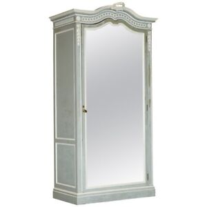 Antique Stamped Mellier Co Anglo French Shabby Chic Wardrobe Mirrored Door