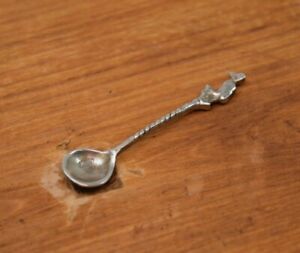 Antique Miniature Russian Silver Baby Toddler Newborn Child Spoon Stork Figurine