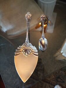 Whiting Mfg Co 1894 Empire Sterling Silver Cake Pie Server And 5 O Clock Spoon